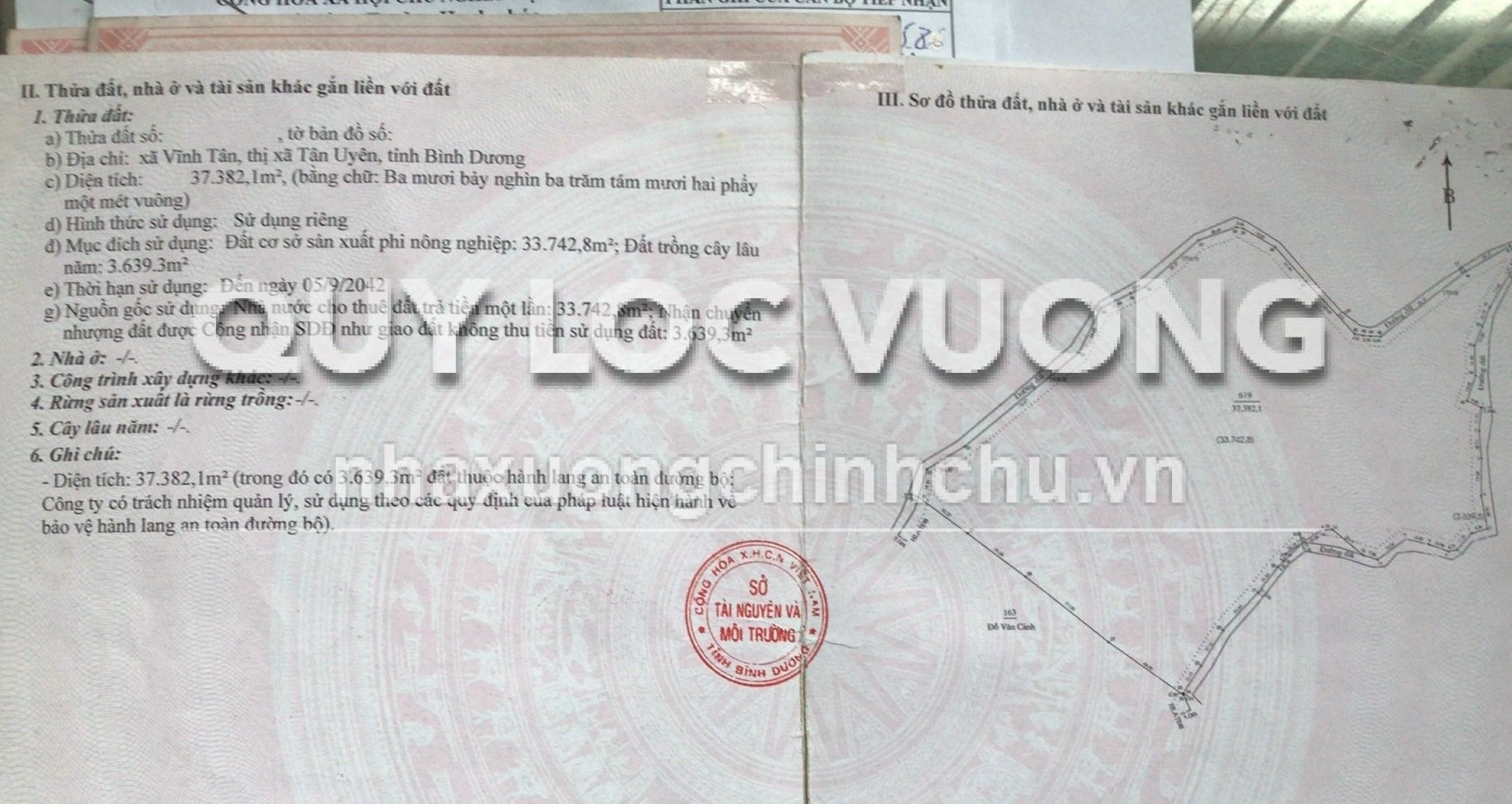 Bán 3 lô đất xây xưởng tổng 60.355m2 ở xã Vĩnh Tân, Tân Uyên