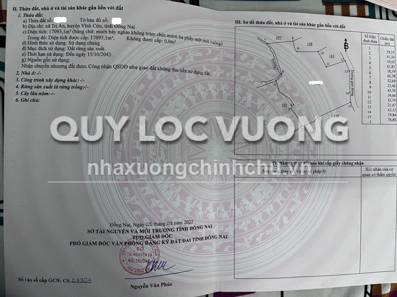 Bán đất cao su 5 tuổi 27.515m2 ở xã Trị An, Vĩnh Cửu, giá 18 tỷ
