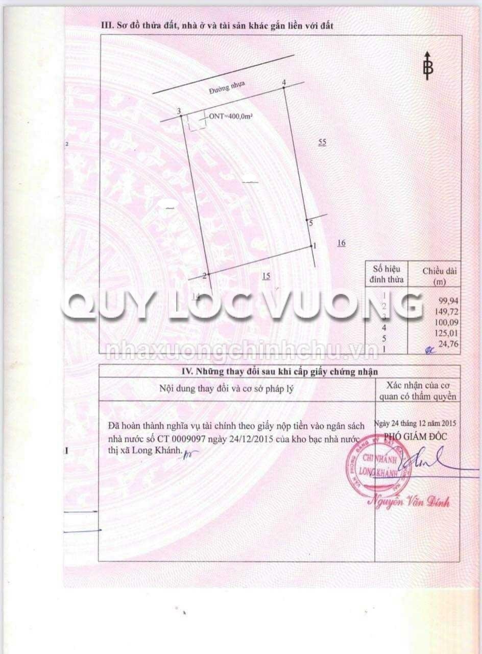 Bán xưởng nội thất KV 14.916m2 ở ấp Nông Doanh, Long Khánh, ĐN, 65 tỷ