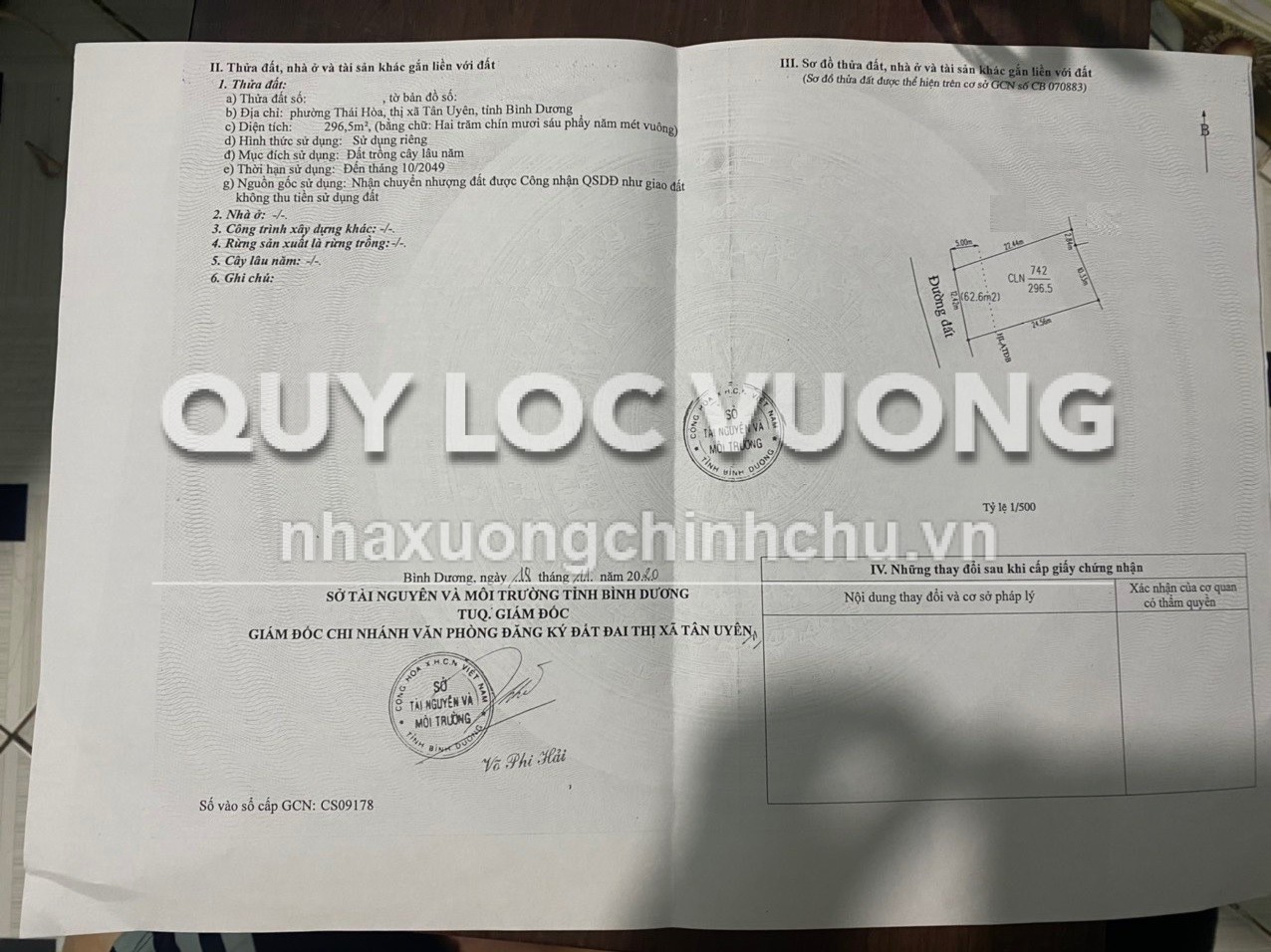 Bán nhà xưởng KV 2.645m2 ở Phước Thái, Thái Hòa, Tân Uyên, BD, 26 tỷ