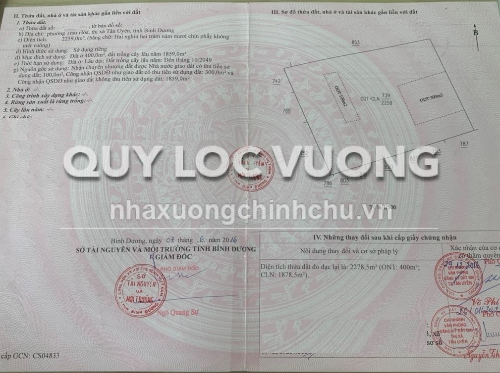 Bán nhà xưởng KV 2.645m2 ở Phước Thái, Thái Hòa, Tân Uyên, BD, 26 tỷ