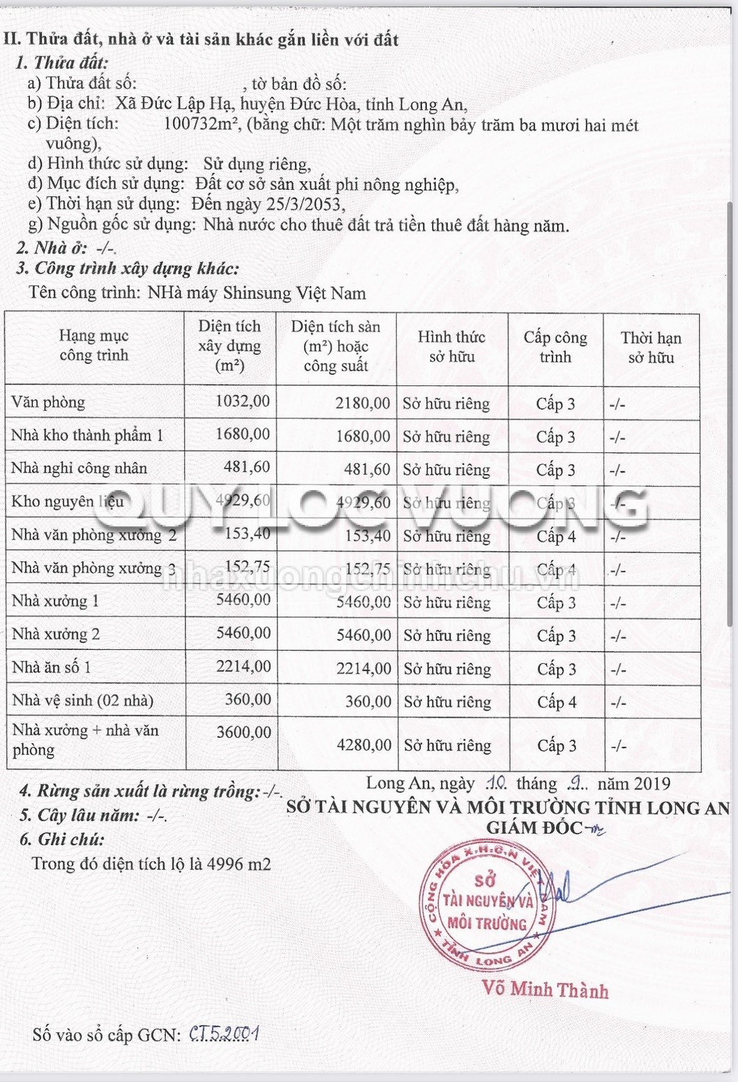 Bán đất và xưởng KV 100.732m2 KCN Đức Hòa 3, Long An, 3 triệu/m2