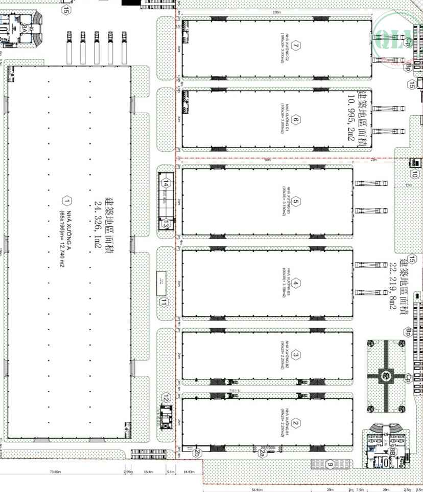 Cho thuê 7 nhà xưởng tổng 29.540m2 ở KCN Rạch Bắp, Bến Cát, 3.5usd/m2