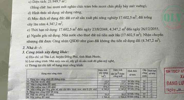 Bán nhà xưởng khuôn viên 21.949m2 ở Đồng Phú, Bình Phước, giá chỉ 52 tỷ