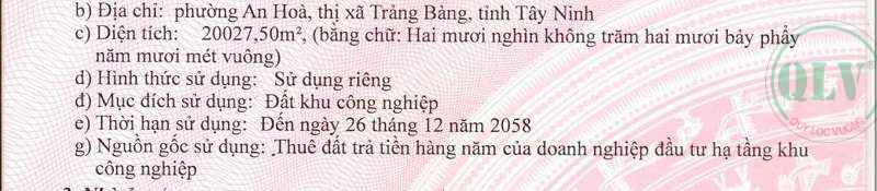 Bán xưởng KCN Thành Thành Công Tây Ninh