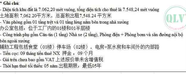 Cho thuê xưởng KCN Thành Thành Công